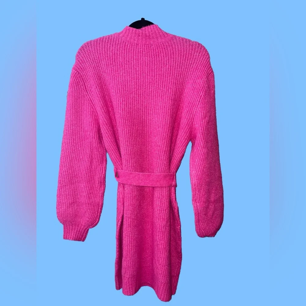 NWOT #179 - FLYING TOMATO BRING THE VIBES SWEATER MINI FUCHSIA DRESS S-Small - Picture 8 of 10